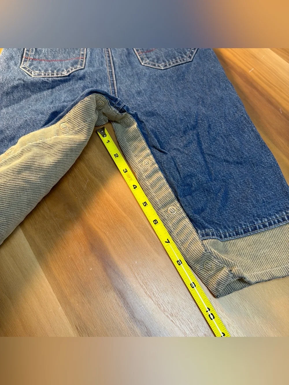 VTG 90s Oshkosh B’ Gosh Two Tone Blue Denim Beige Corduroy Overalls Sz 18 Month